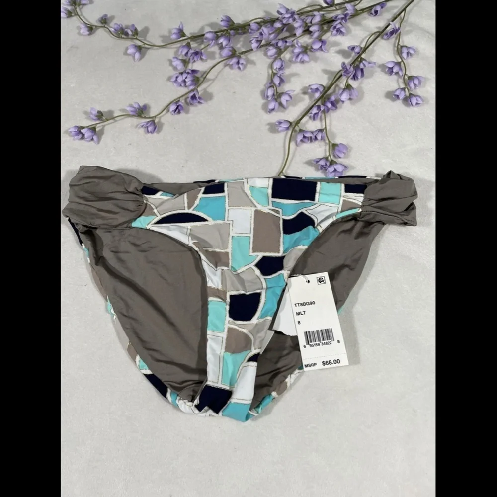 NEW $68 Trina‎ Turk Disco Deco Reversible Bikini Bottoms [SZ 8 ]